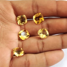 Citrine 10x10mm cushion facet 3.75 cts